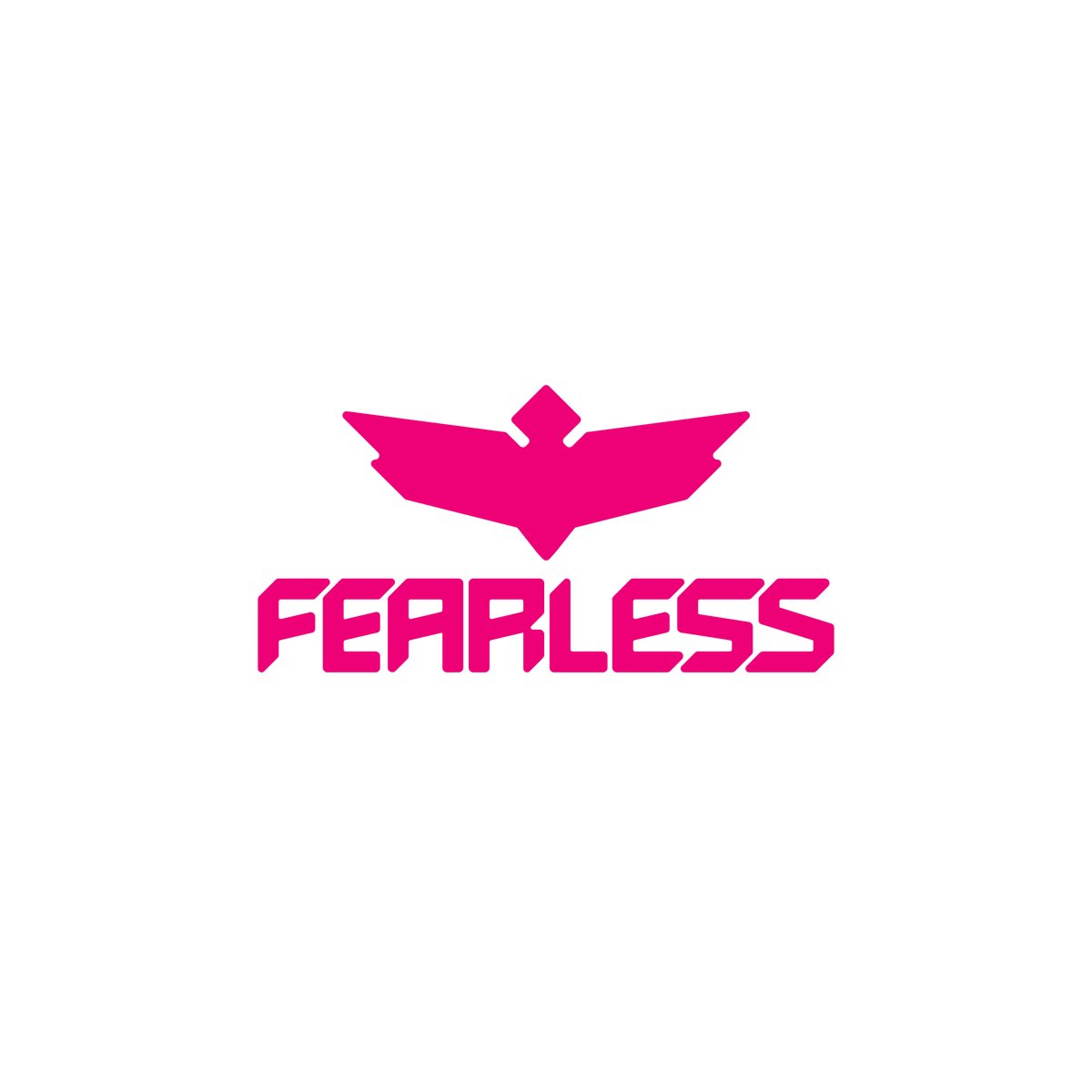 Fearless Wallet logo featuring a bright pink bird-like emblem and text against a plain white background.