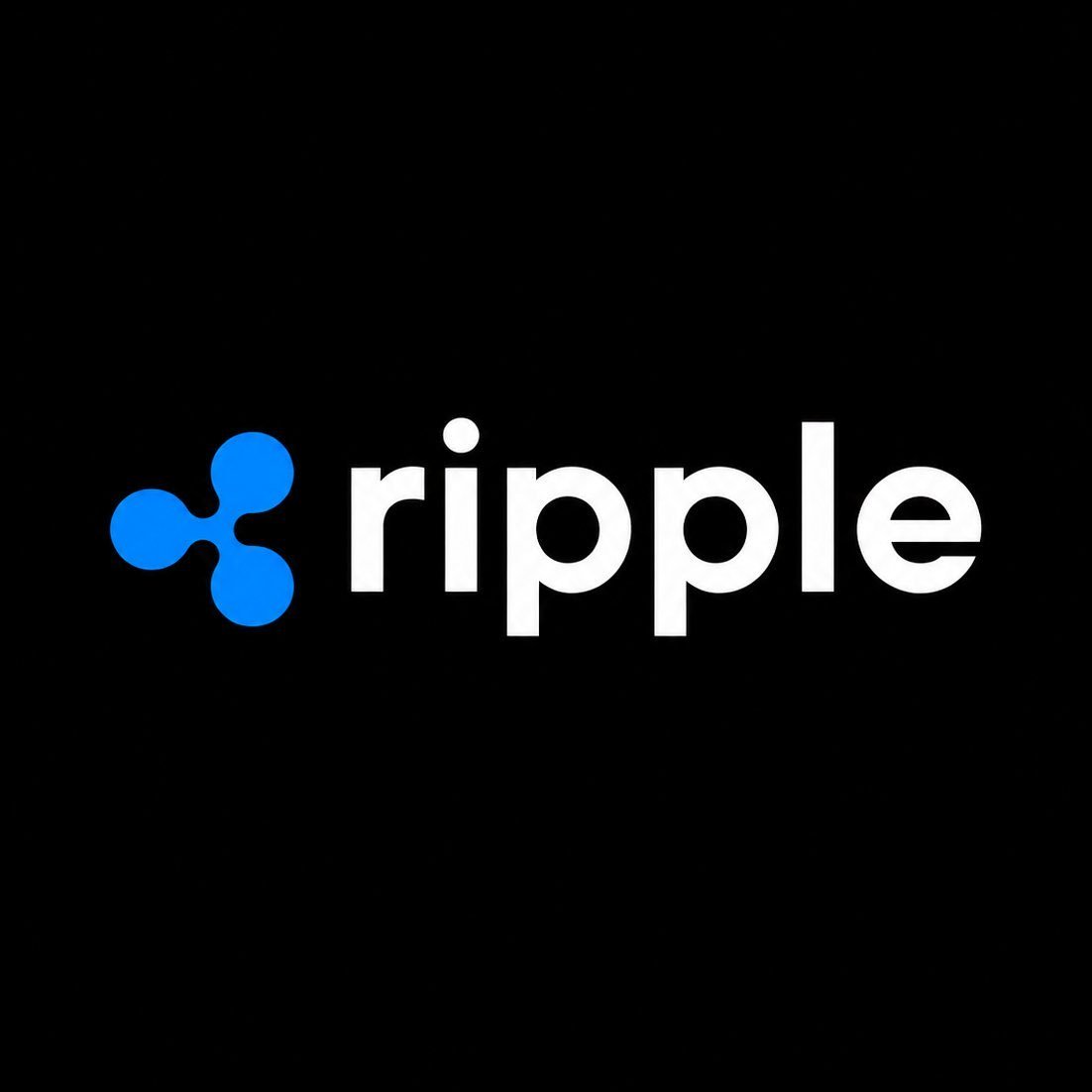 Ripple logo with blue emblem and white lettering centered on a black background.