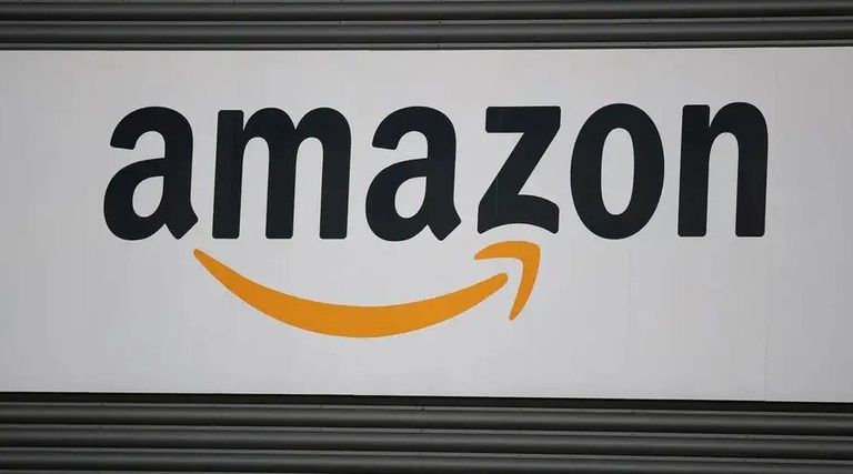 Amazon logo displayed on an exterior wall.