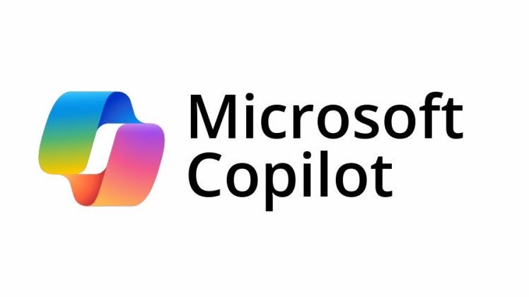The Microsoft Copilot logo featuring a colorful ribbon icon next to the text 'Microsoft Copilot' against a white background.