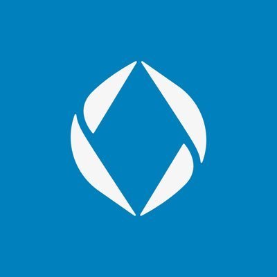 Ethereum Name Service (ENS) logo in white against a blue background.
