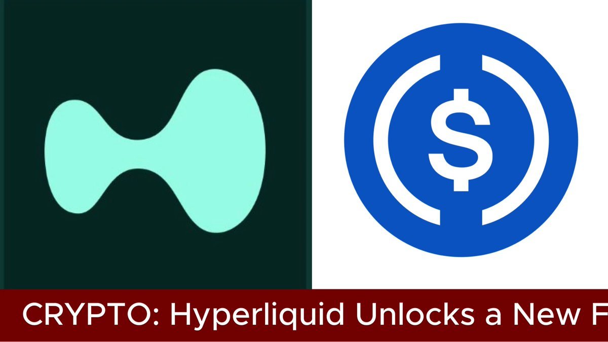 Split image displaying the mint green Hyperliquid logo beside the blue and white USDC logo.