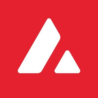 Avalanche logo consisting of white geometric shapes on a red background