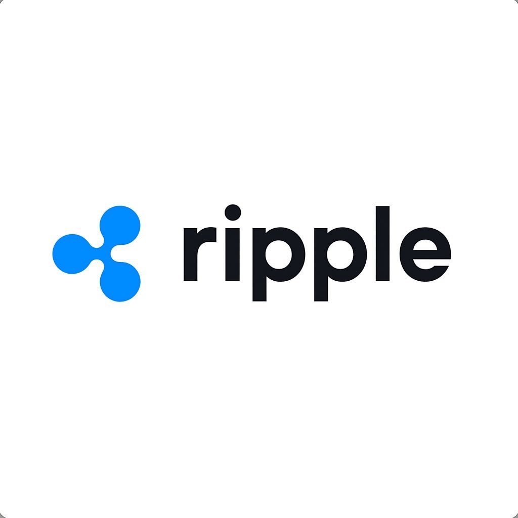 Ripple logo featuring a blue emblem next to black text on a white background