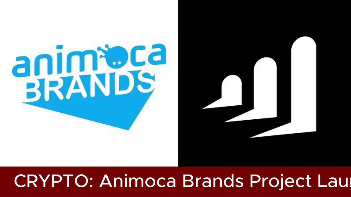 Graphic featuring the Animoca Brands logo next to the Moca Network symbol on a split white and black background.