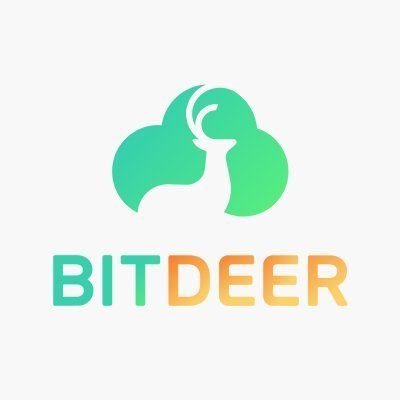 Bitdeer logo featuring a stylized deer inside a cloud icon above the wordmark.