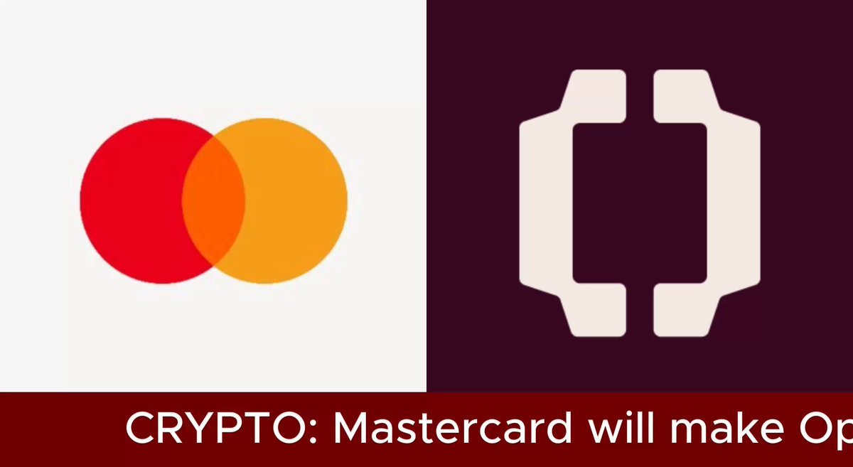 Mastercard and OpenStandard logos displayed side by side with a news banner at the bottom.