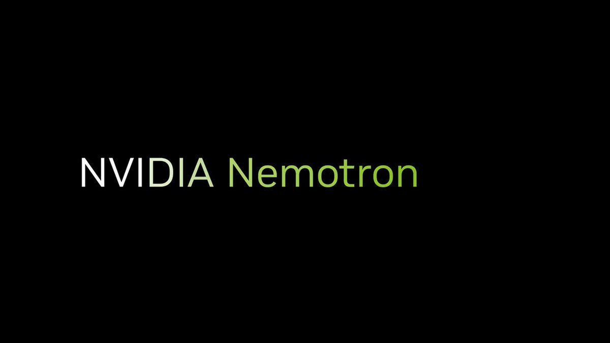 Graphic text reading 'NVIDIA Nemotron' on a black background.