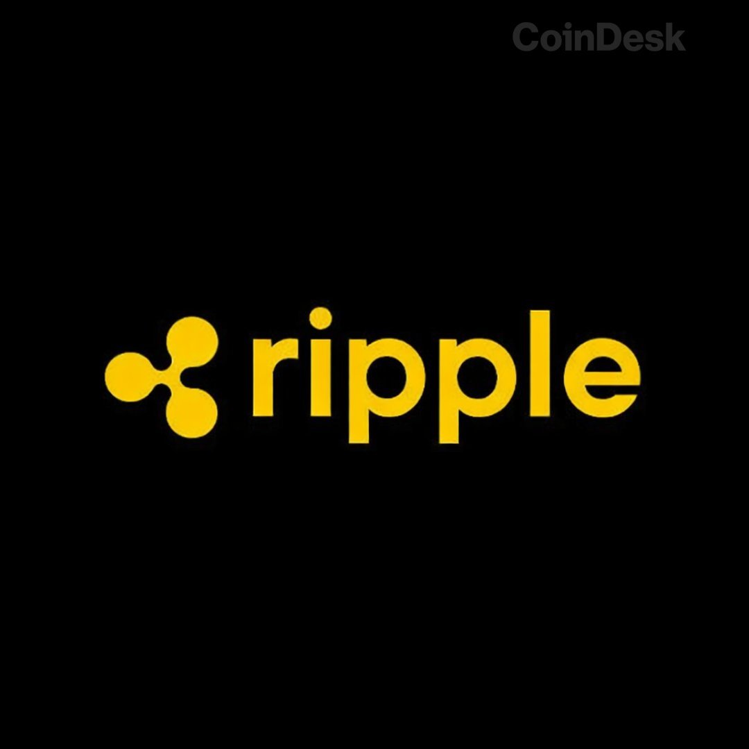 Ripple company logo in yellow on a black background.