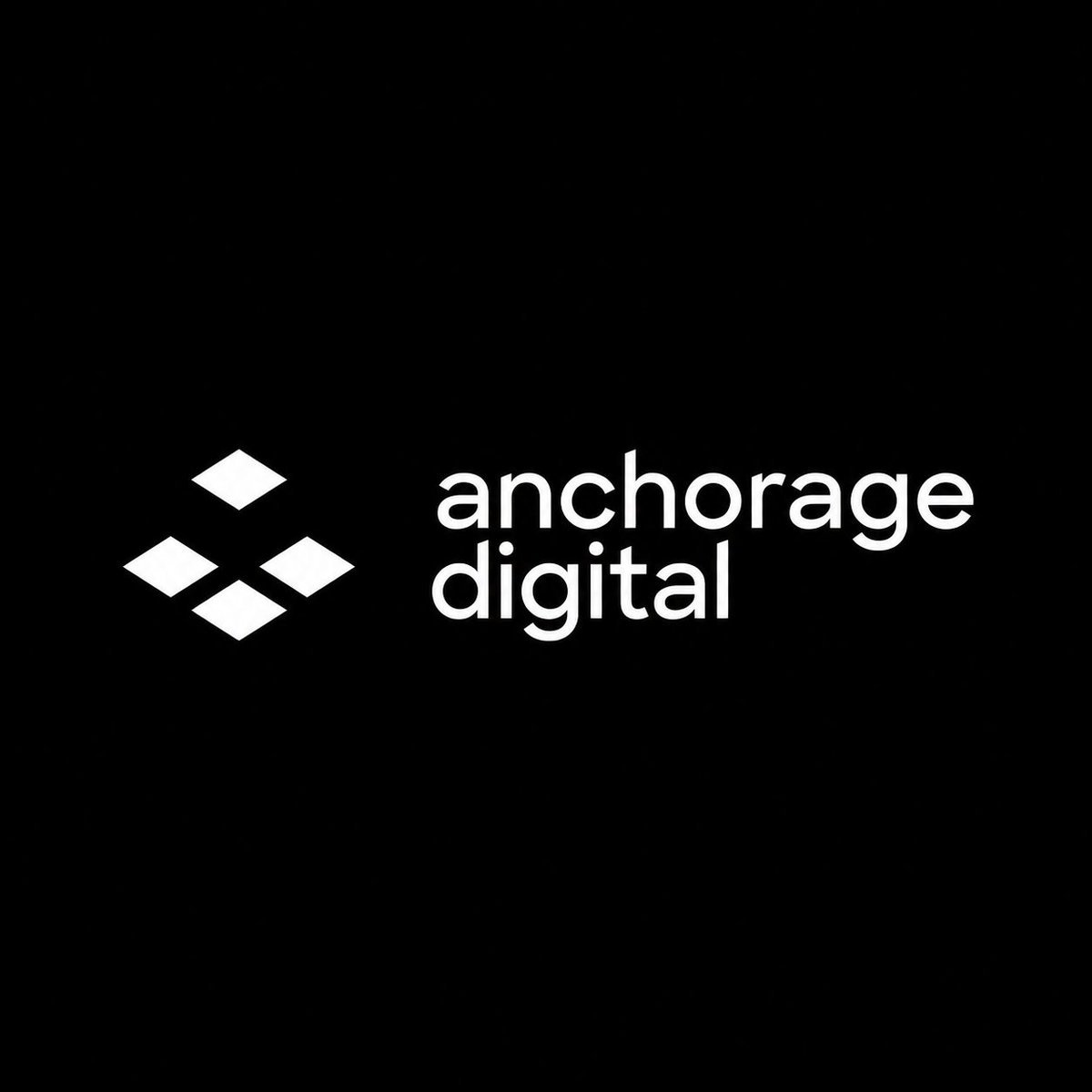 Anchorage Digital logo with white text and diamond icon on a black background