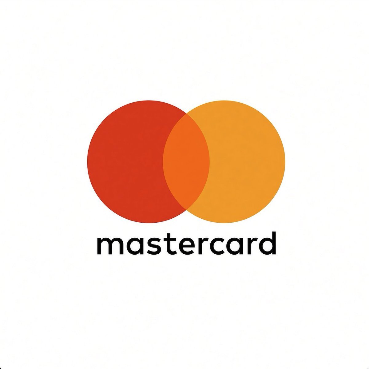 Mastercard red and yellow overlapping circle logo with wordmark on a white background.