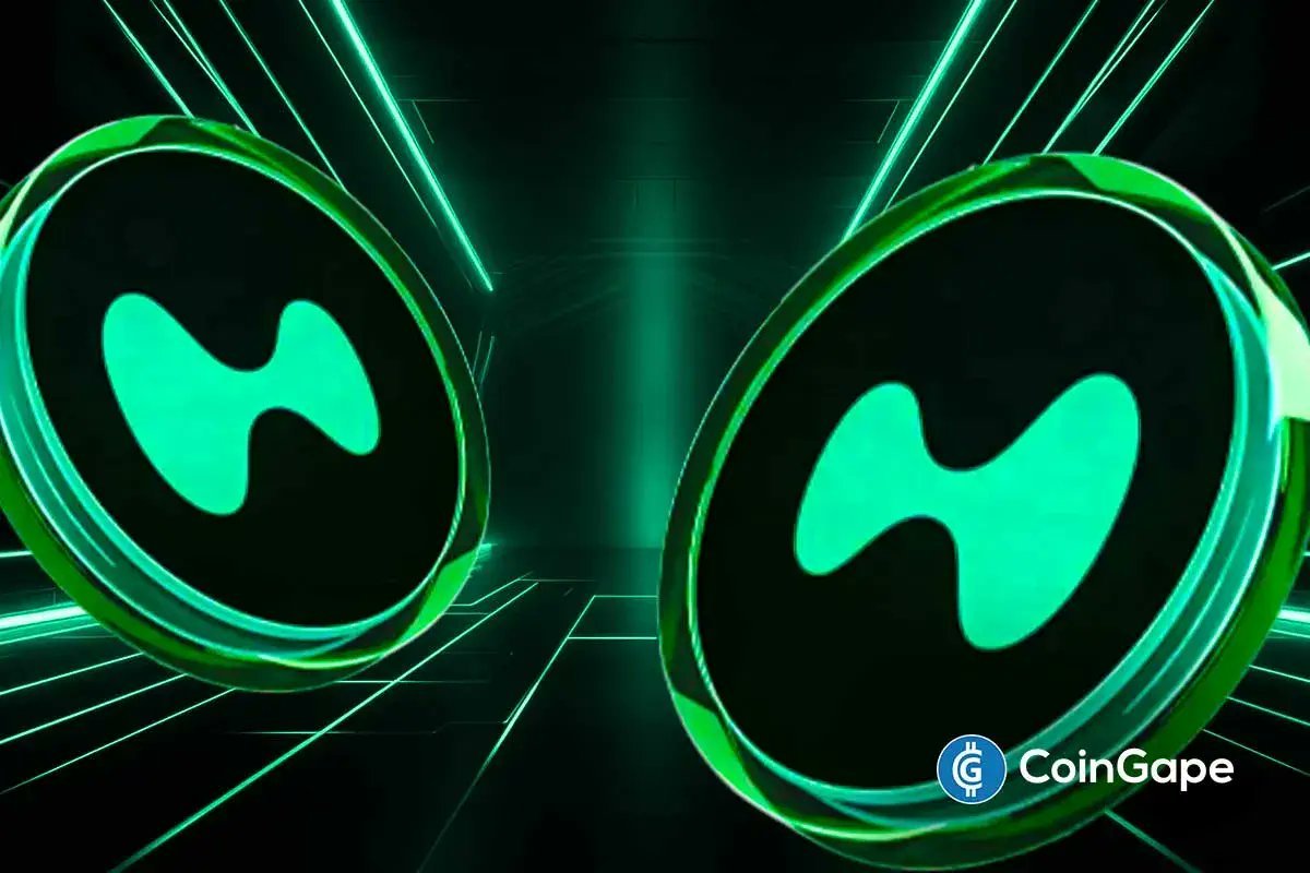Digital graphic featuring green 3D coins embossed with the Hyperliquid logo.