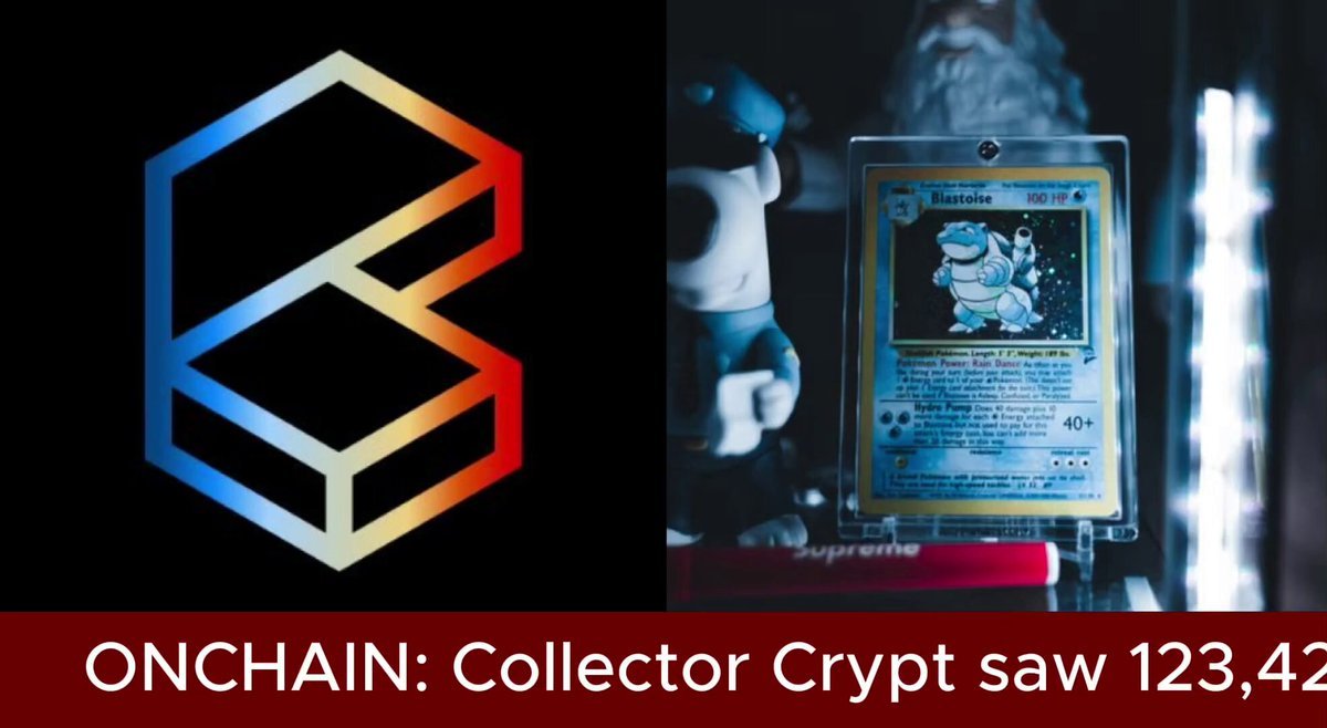 Collector Crypt logo alongside a collectible Blastoise Pokémon card displayed in a protective case.