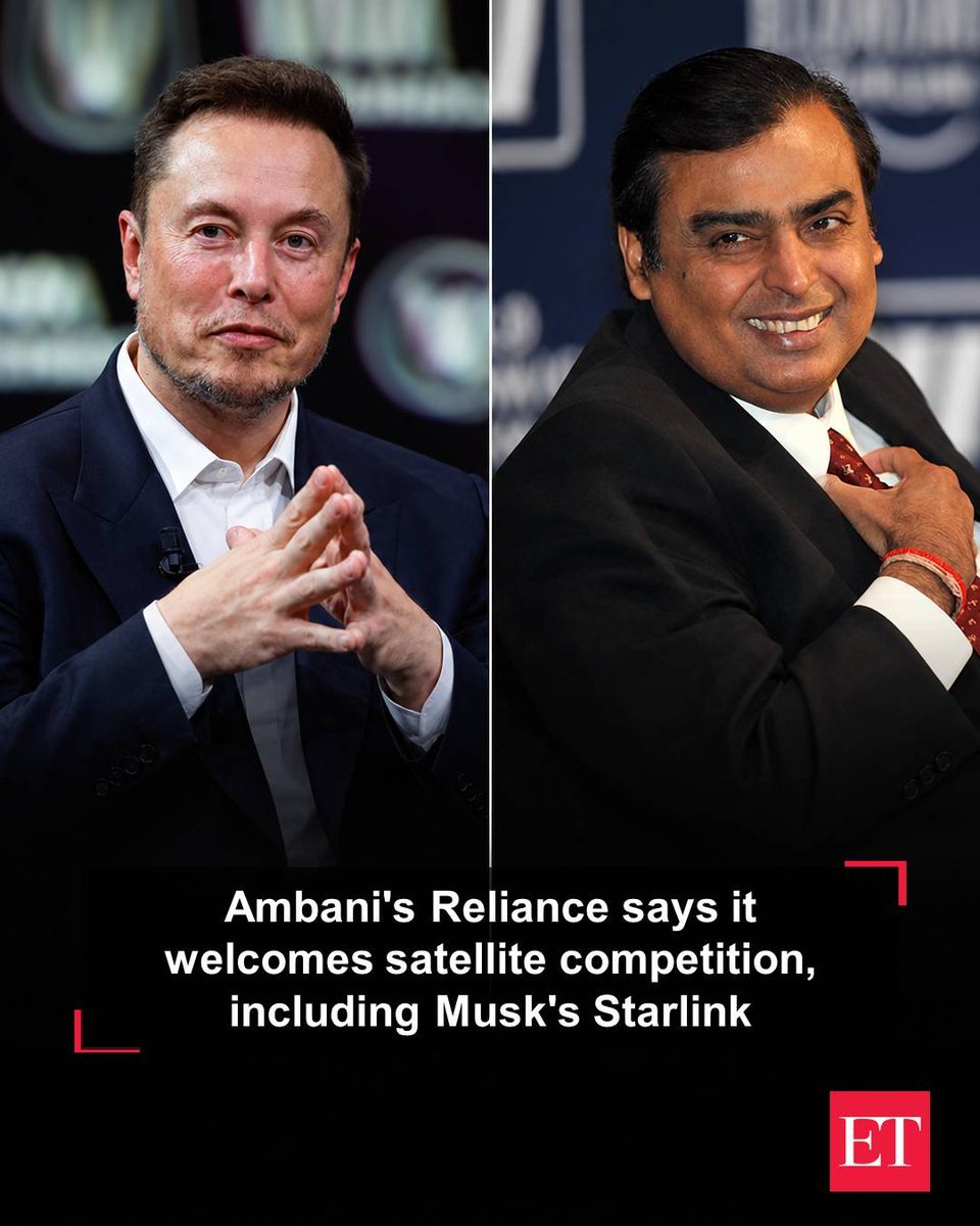 Portraits of Elon Musk and Mukesh Ambani side by side.