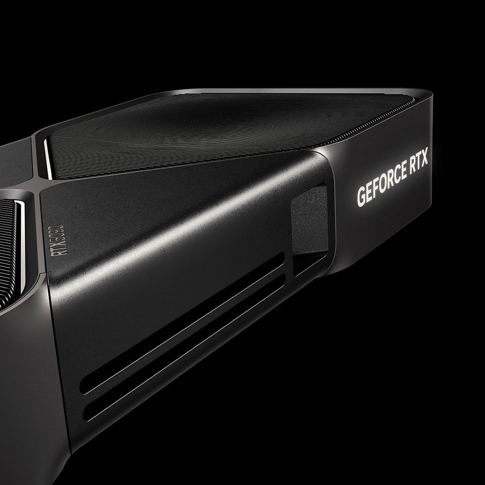 Close-up view of an Nvidia GeForce RTX 5090 Founders Edition graphics card against a dark background.