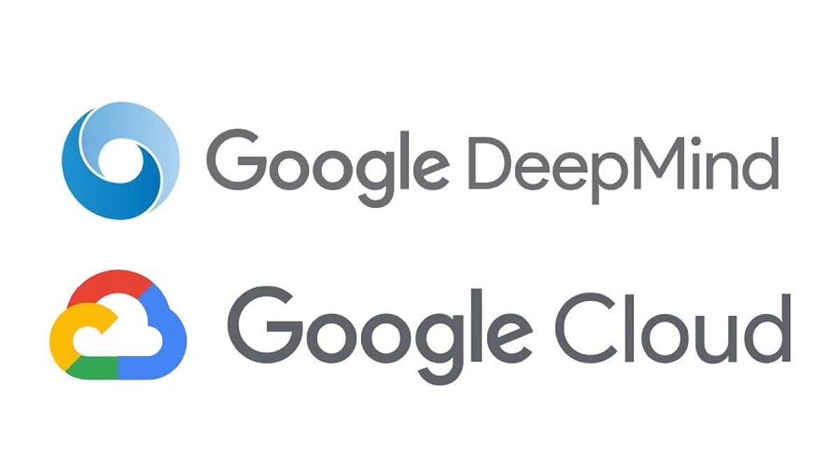 Logos of Google DeepMind and Google Cloud against a white background.