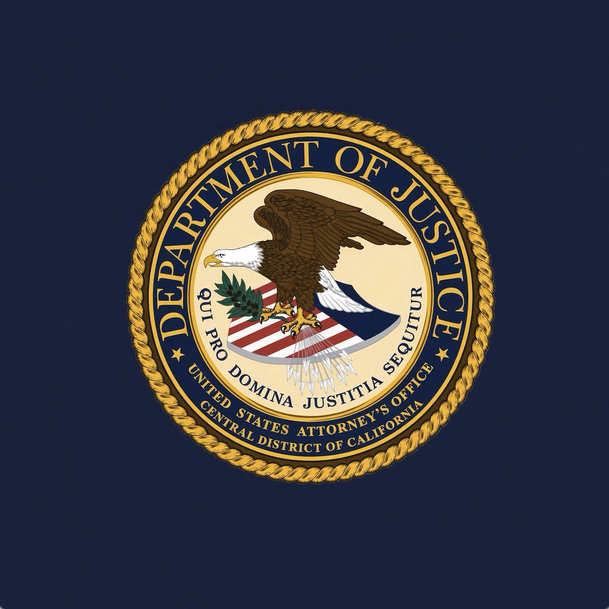Seal of the United States Department of Justice, United States Attorney's Office for the Central District of California.