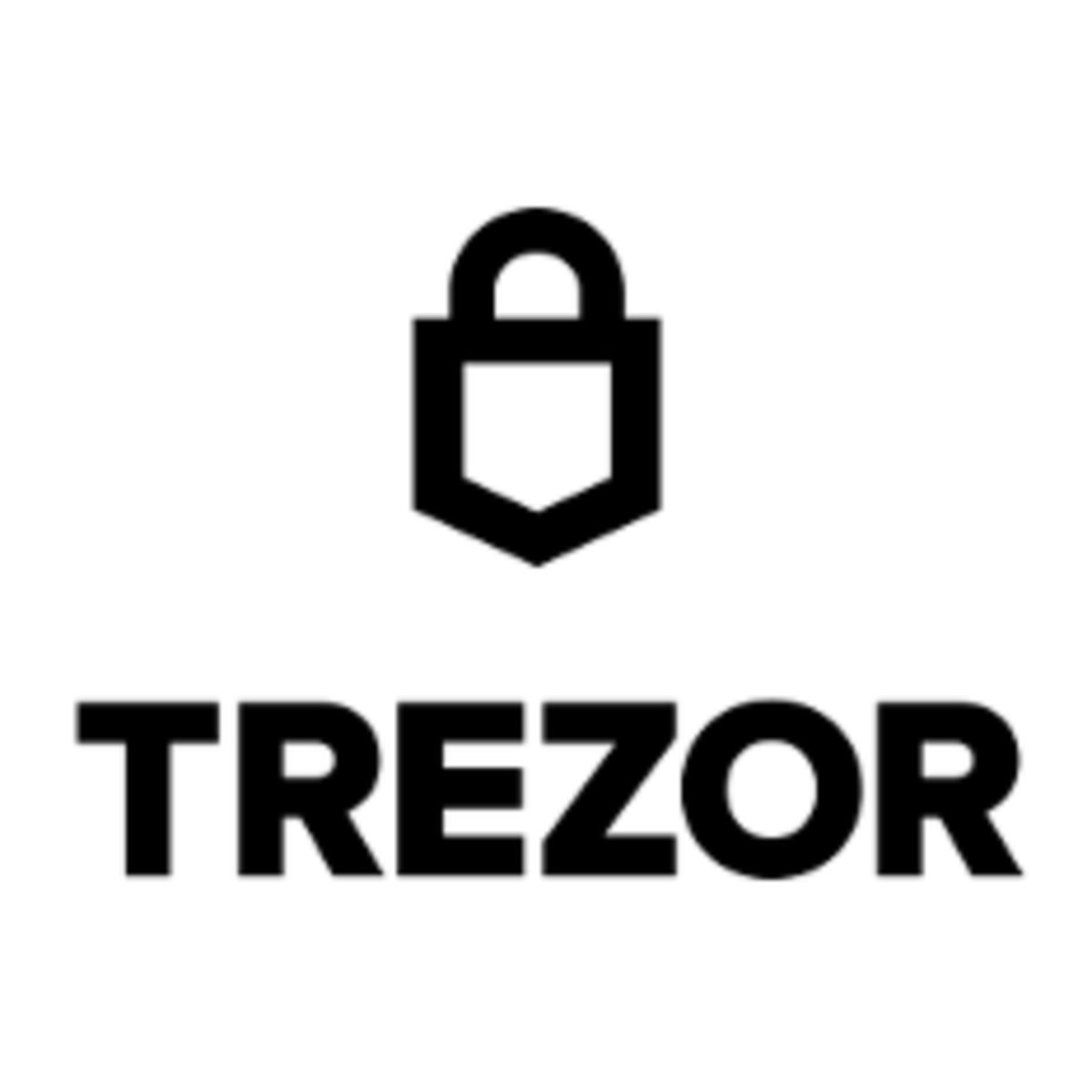 Trezor lock icon logo with brand name text