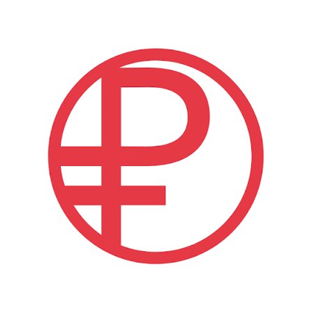 Official logo of the Russian digital ruble, featuring a red ruble sign inside a red circle on a white background.